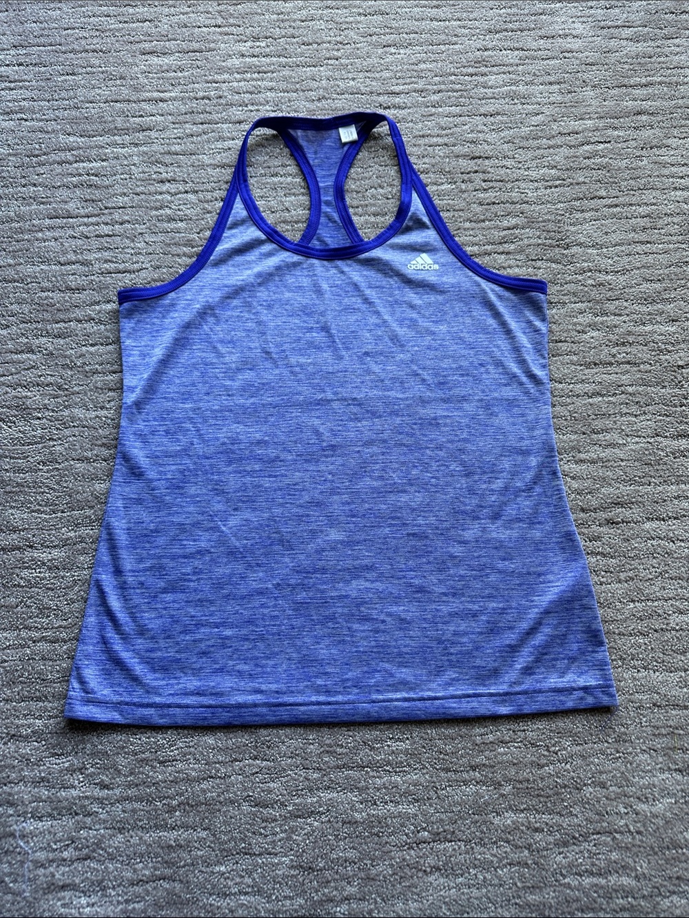 adidas Purple Heather Racerback Tank with Dark Trim